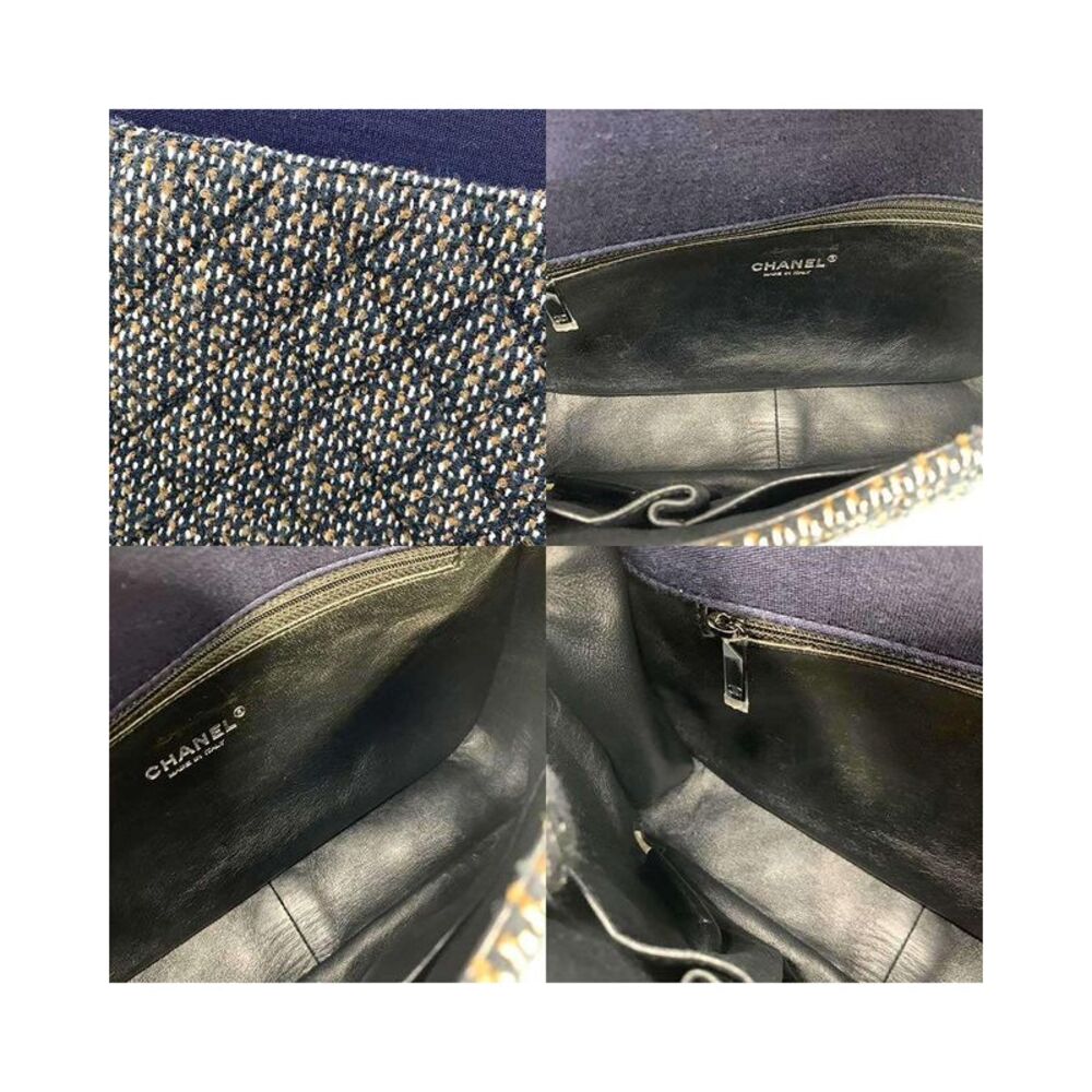 Pre Loved Chanel Matelasse Chain Shoulder Bag in Cotton Jersey Tweed - Picture 7 of 8